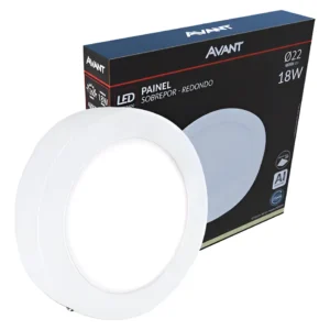 Painel de LED Sobrepor Redondo 18W 3000K 22cm - Avant