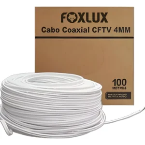 Cabo Coaxial CFTV 4mm 80% 66.15 100Mts - Foxlux