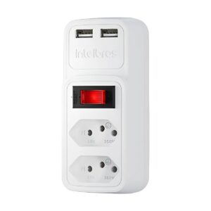 Carregador Com 2 Tomadas + 2 USB EAC 202 BR Intelbras