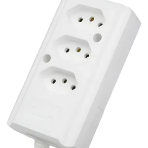 Tomada Barra Tripla 2P+T 10A Branca - Interneed