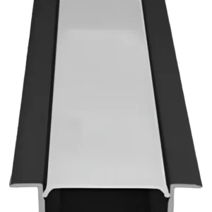 Perfil Para Fita de LED Embutir 36x28x3Mts Preto - Foxlux