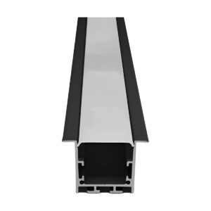 Perfil Para Fita de LED Embutir 36x28x3Mts Preto - Foxlux