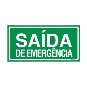Placa Saida de Emergência 20x30cm - Sinalize
