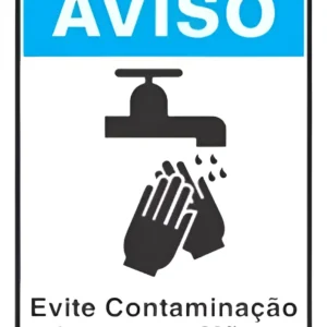 Placa Evite Contaminação Lave 15x20 Poliestireno - Sinalize