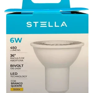 Lâmpada Dicroica LED MR16 6W 36° Amarela GU10 - Stella