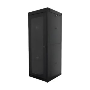 Rack Piso 19 36Ux570mm Com Porta de Acrilico Montado Preta Gforce