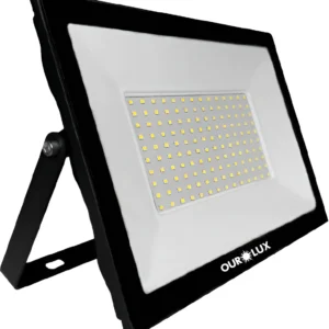 Refletor de LED 100W 3000K Bivolt Preto - Ourolux
