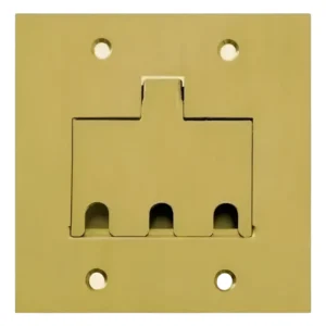 Placa De Piso 4x4 Latão 3 Rj45/rj11 - Olivo