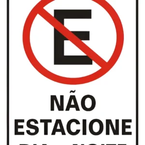 Placa Não Estacione 16x23cm - Sinalize