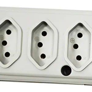 Tomada Barra Quadrupla 2P+T 10A Cinza - Naticon