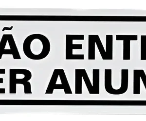 Placa 5x25cm Não entre sem ser Anunciado - Sinalize