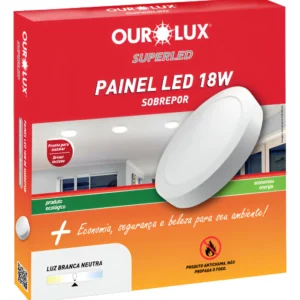 Luminaria LED Sobrepor Redondo 18W 4000K - Ourolux