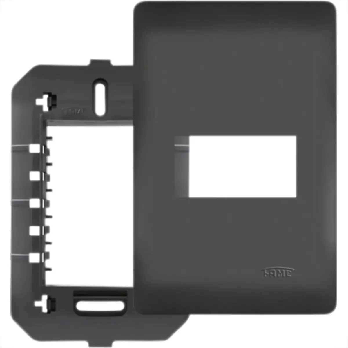 Placa 4x2 1 Posto Com Suporte 4071 - Habitat Black