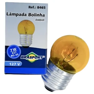 Lâmpada Bolinha 7w 110v Ambar E27 - Brasfort