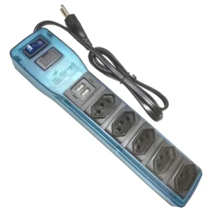 Filtro De Linha Pvc Com Usb E 5 Tomadas Com Fusivel Bivolt