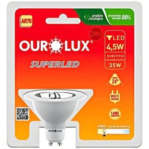 Lâmpada Ar70 De Led 4,5w Bivolt 24g Gu10 Amarela - Ourolux