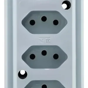 Tomada Barra Quintupla 2P+T 10A Cinza - Interneed