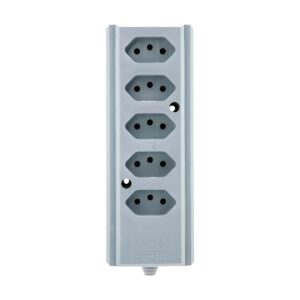 Tomada Barra Quintupla 2P+T 20A Cinza - Interneed