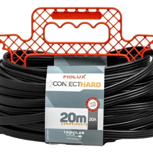 Extensão Prolongadora Connect Hard 2P+T 20A 20Mt Preto - Fioxlux