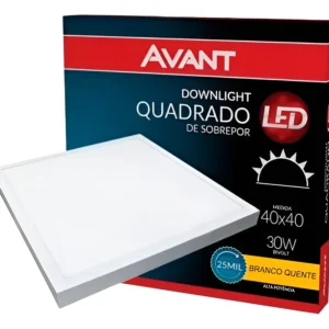 Painel de LED Embutir Quadrado 30W 6500K 40x40cm - Avant