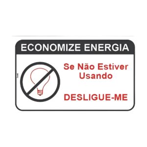 Placa Economize Energia 3x25cm 8 Unidades - Sinalize