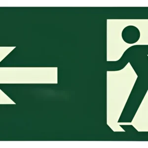 Placa Rota de Fuga Seta Para Esquerda 20x30cm - Sinalize