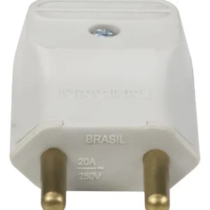 Plug Macho 2P 20A Branca PLD2-2 Com 10 - Margirius