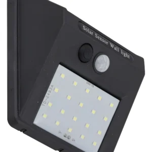 Arandela Solar de LED Zyon Sensor Preta 7W Amarela - Gaya