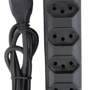 Filtro De Linha Pvc Com 5 Tomadas Com Fusivel Bivolt Preto