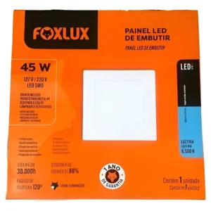 Luminaria de LED Embutir Quadrado 45W 6500K 62x62 - Foxlux