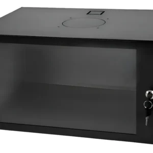 Rack Parede 19 3Ux350mm Com Porta de Acrilico Montado Preto Gforce