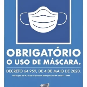 Placa Obrigatorio Uso De Mascara 20x30 Poli - Sinalize