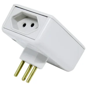 Conjunto Tomada 10A Protetor Branco - Qualitronix