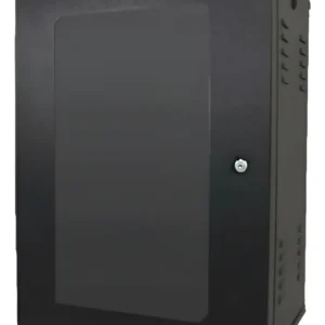 Rack Parede 19 16Ux470mm Com Porta de Acrilico Montado Preta Max Eletron