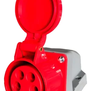 Tomada Sobrepor Industrial 3p+t+n 32a 380v 6h Vermelha - Jng