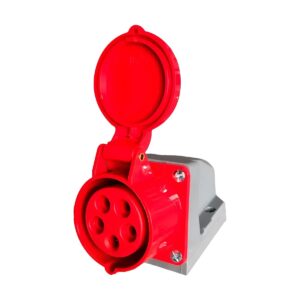 Tomada Sobrepor Industrial 3p+t+n 32a 380v 6h Vermelha - Jng