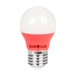 Lâmpada De Led Bolinha 3w Vermelho - Ourolux