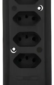 Tomada Barra Quadrupla 2P+T 20A Preta - Interneed