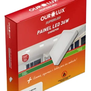 Luminaria LED Sobrepor Quadrado 36W 4000K - Ourolux