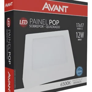 Painel de LED Sobrepor Quadrado 12W 6500K 17cm - Avant