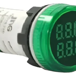 Sinaleiro LED Voltimetro/Amp 22mm 220V Verde ZAD1622DG - JNG