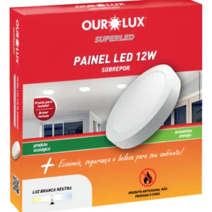 Luminaria de LED Sobrepor Redondo 12W 2700K - Ourolux