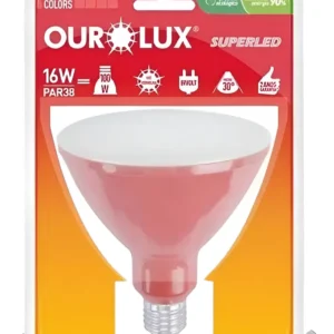 Lâmpada Par 38 De Led 16w Vermelho - Ourolux