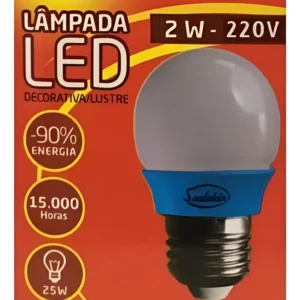 Lâmpada De Led Bolinha 2w 220v Azul - Sadokin