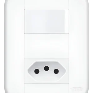Conjunto Interruptor Simples e Tomada 10A 3924 - Fame Blanc+