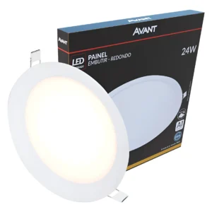 Painel de LED Embutir Redondo 24W 3000K 30cm - Avant