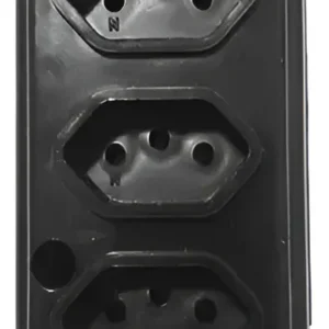 Tomada Barra Quadrupla 2P+T 10A Preta - Naticon