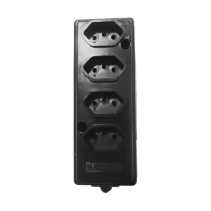 Tomada Barra Quadrupla 2P+T 10A Preta - Naticon