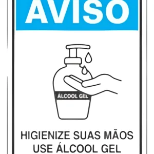 Placa Evite Higienize Suas Mãos 15x20 Poliestire - Sinalize