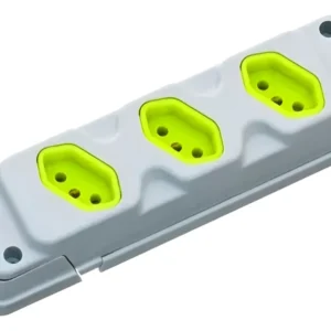 Tomada Barra Tripla 2P+T 20A Cinza Embalada - Fiolux